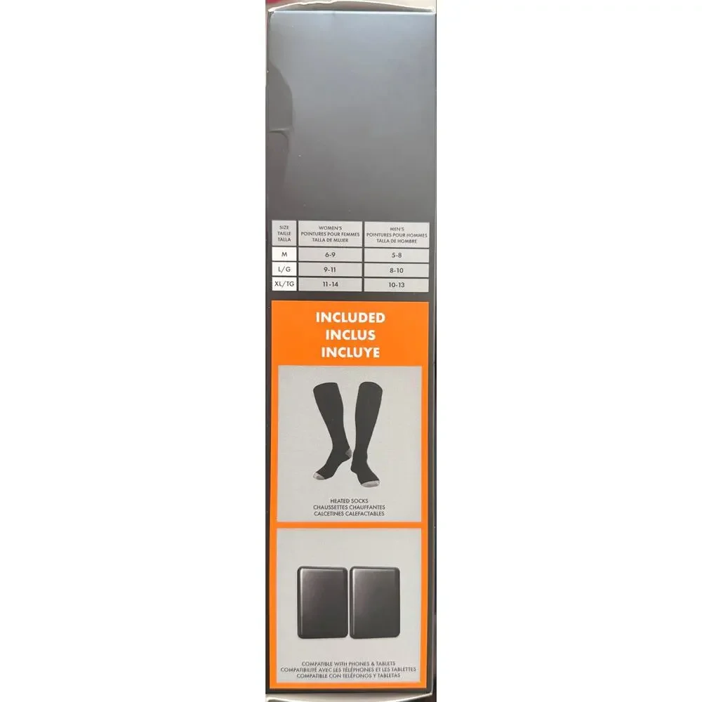 Rechargeable Mens XL Heated Socks 32 Degrees Battery Powered Warming Warm NIB